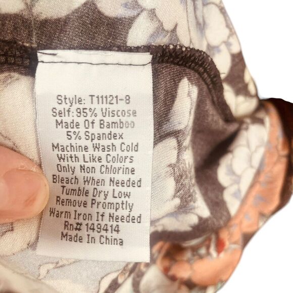 JOHNNY WAS Golden Spring Favorite Long Slv V-neck Swing Tee Bamboo Top - Picture 11 of 11